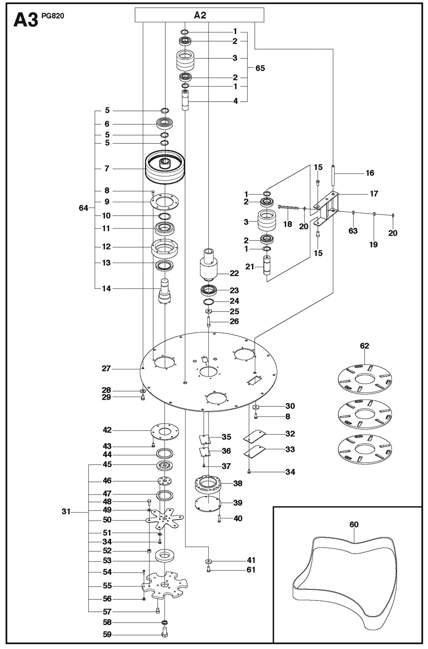 A3 Parts For PG 820 By Husqvarna