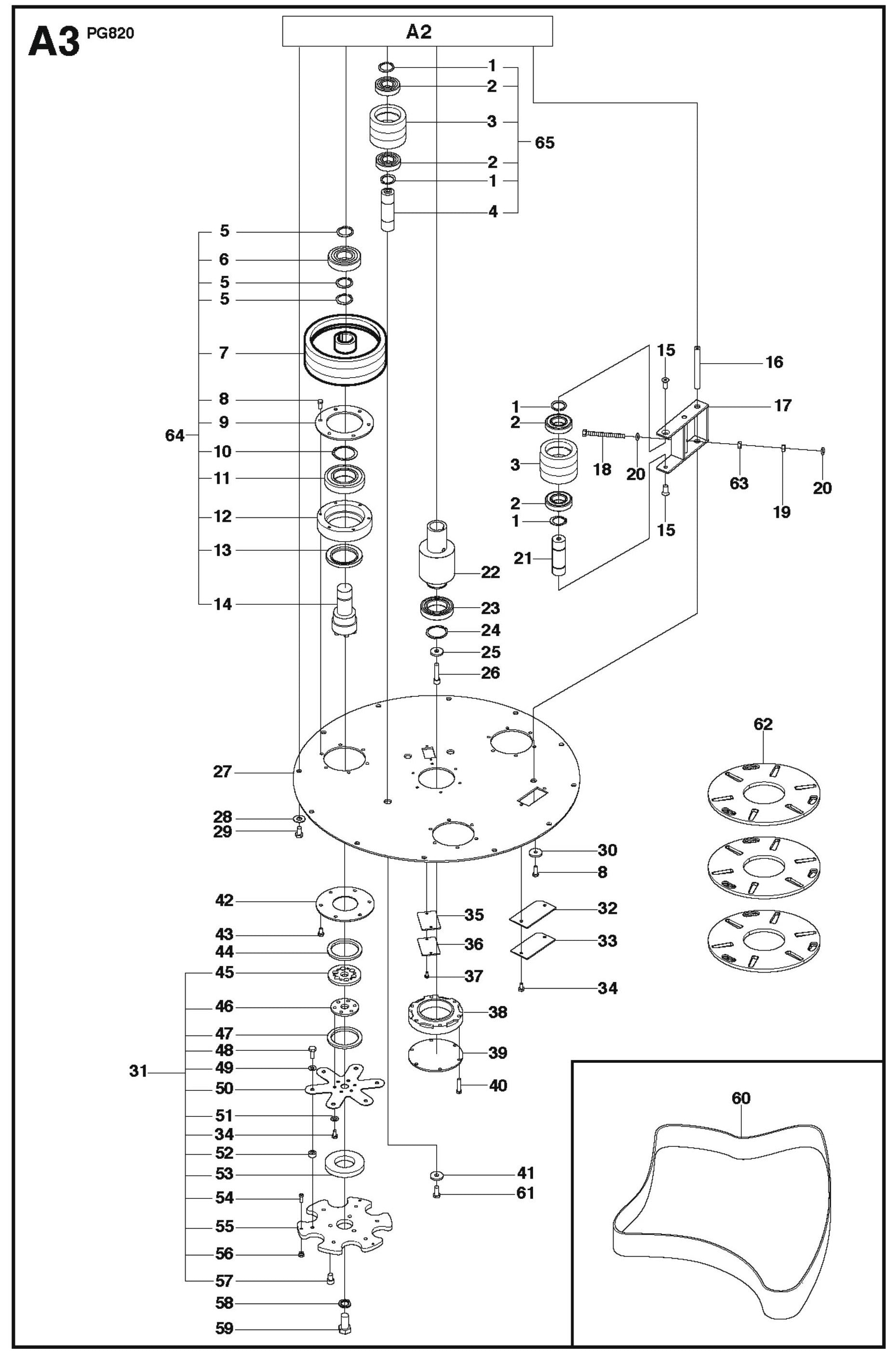 A3 Parts For PG 820 By Husqvarna