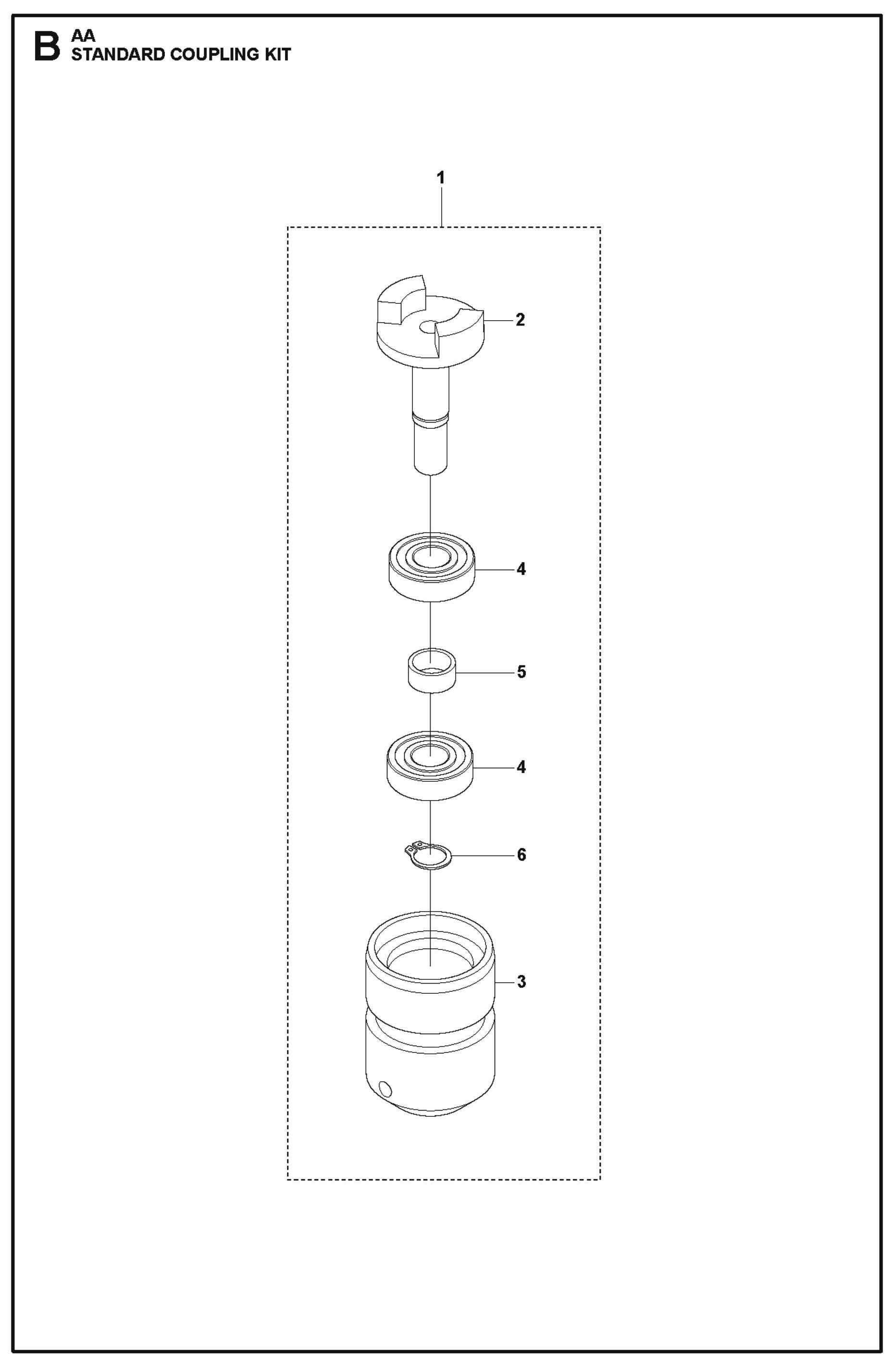 Standard Coupling Kit Parts For AA By Husqvarna