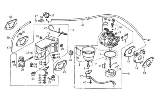 GA6H GA6HA HONDA GX340RT2EDE2/EDN2 Carburetor Assembly  Parts By Multiquip