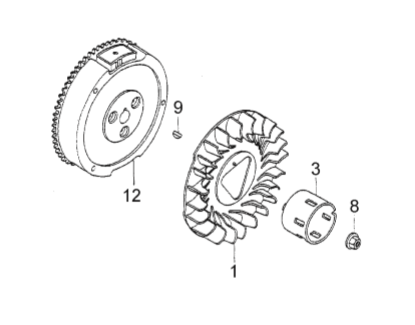 GA6HB GA6HEB HONDA GX340RT2EDE2/EDN2 Flywheel Assy. Parts By Multiquip