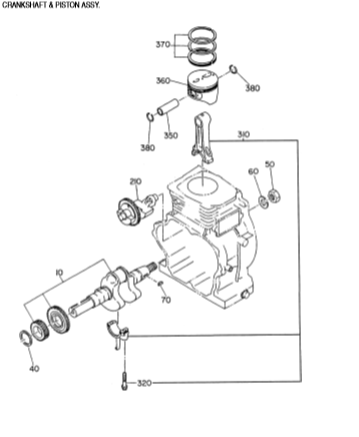 AAAAA ROBIN EH-25 ENGINE  — CRANKSHAFT & PISTON  ASSY. PARTS BY MULTIQUIP WHITEMAN