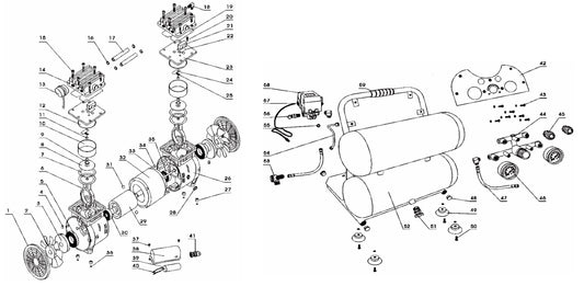 BE AC104 Air Compressor Assembly Parts by BE Power Equipment