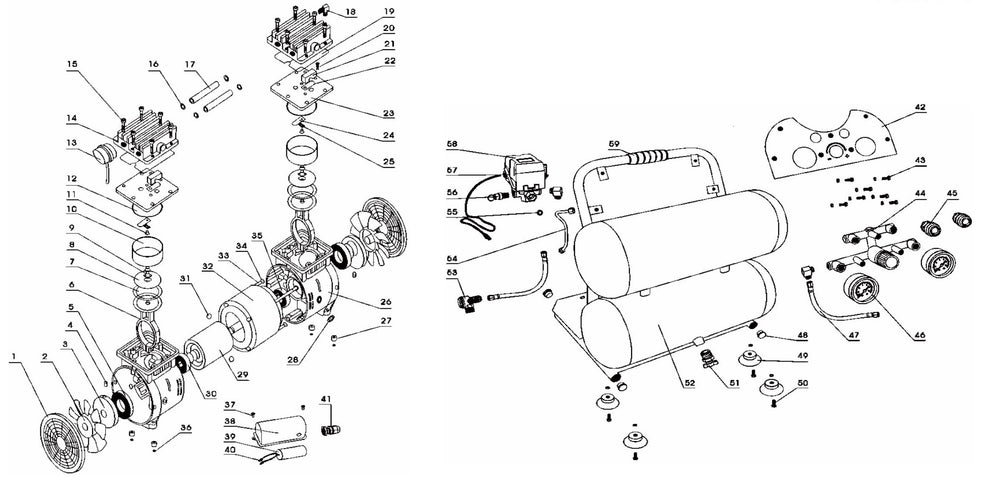 BE AC104 Air Compressor Assembly Parts by BE Power Equipment