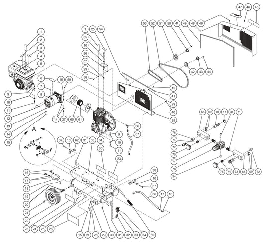BE AC1330HB3000W Gas-air compressor/Generator/Welder combination Assembly Parts by BE Power Equipment