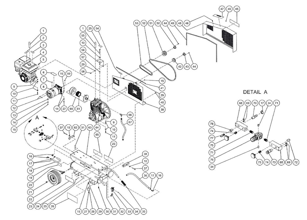BE AC138HEG2 Air Compressor-Generator Combination Assembly Parts by BE Power Equipment