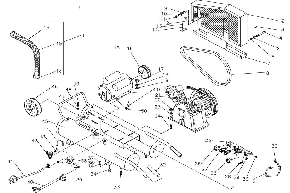 BE AC1511B Air Compressor Assembly Parts by BE Power Equipment