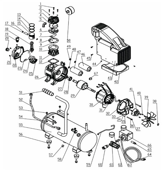 BE AC153 Air Compressor Assembly Parts by BE Power Equipment