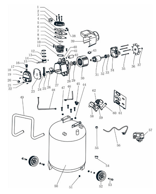 BE AC2010 Air Compressor Portable Assembly Parts by BE Power Equipment