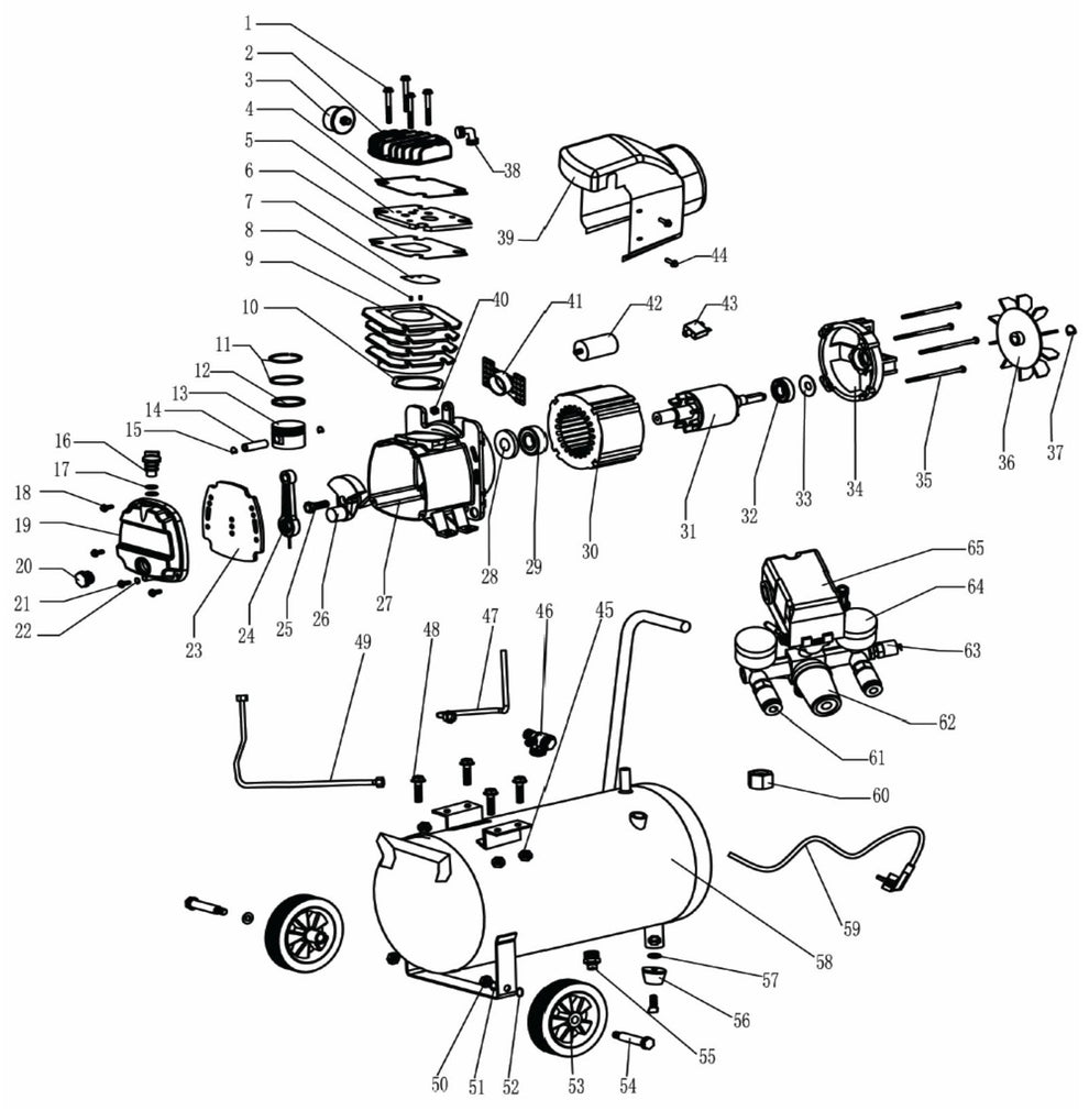 BE AC206 Air Compressor Assembly Parts by BE Power Equipment