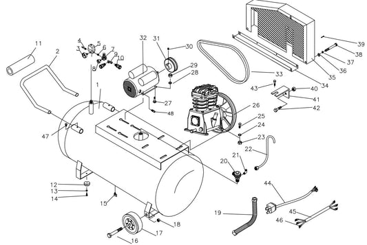 BE AC3220B Air Compressor Assembly Parts by BE Power Equipment