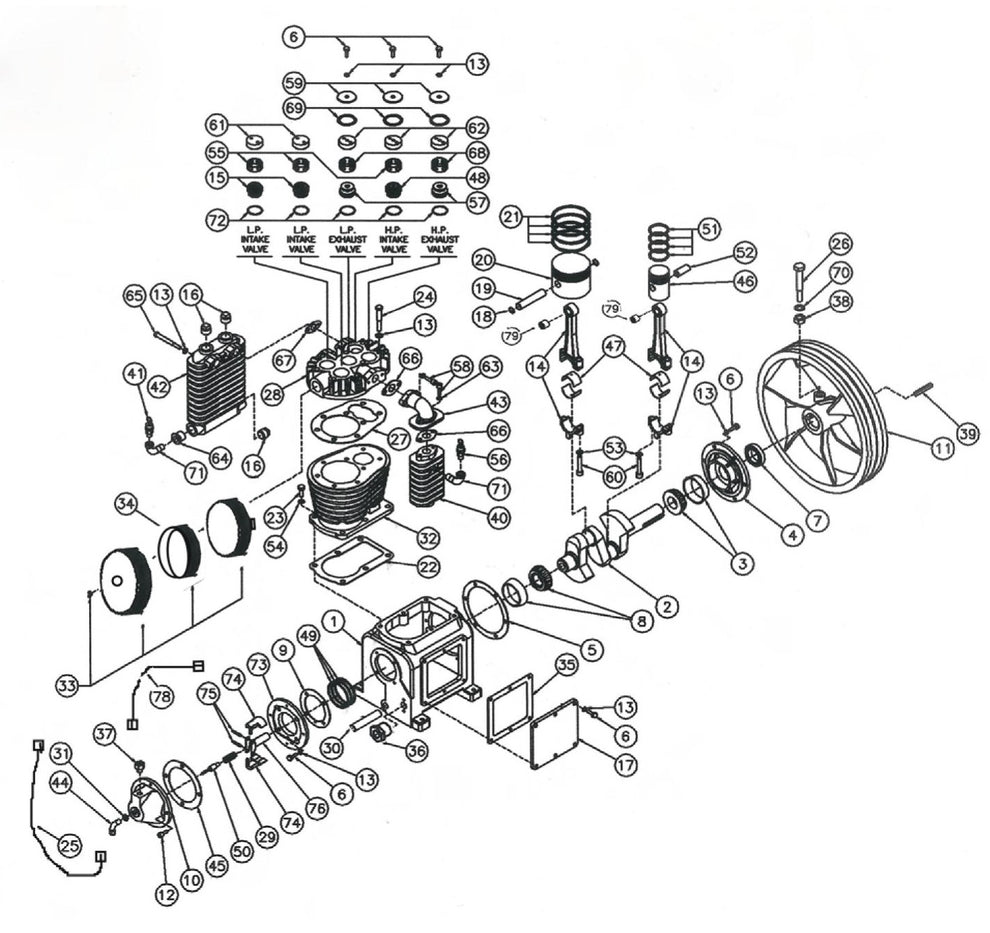 BE AC5080B CA1/CA1U Pump Assembly Parts by BE Power Equipment