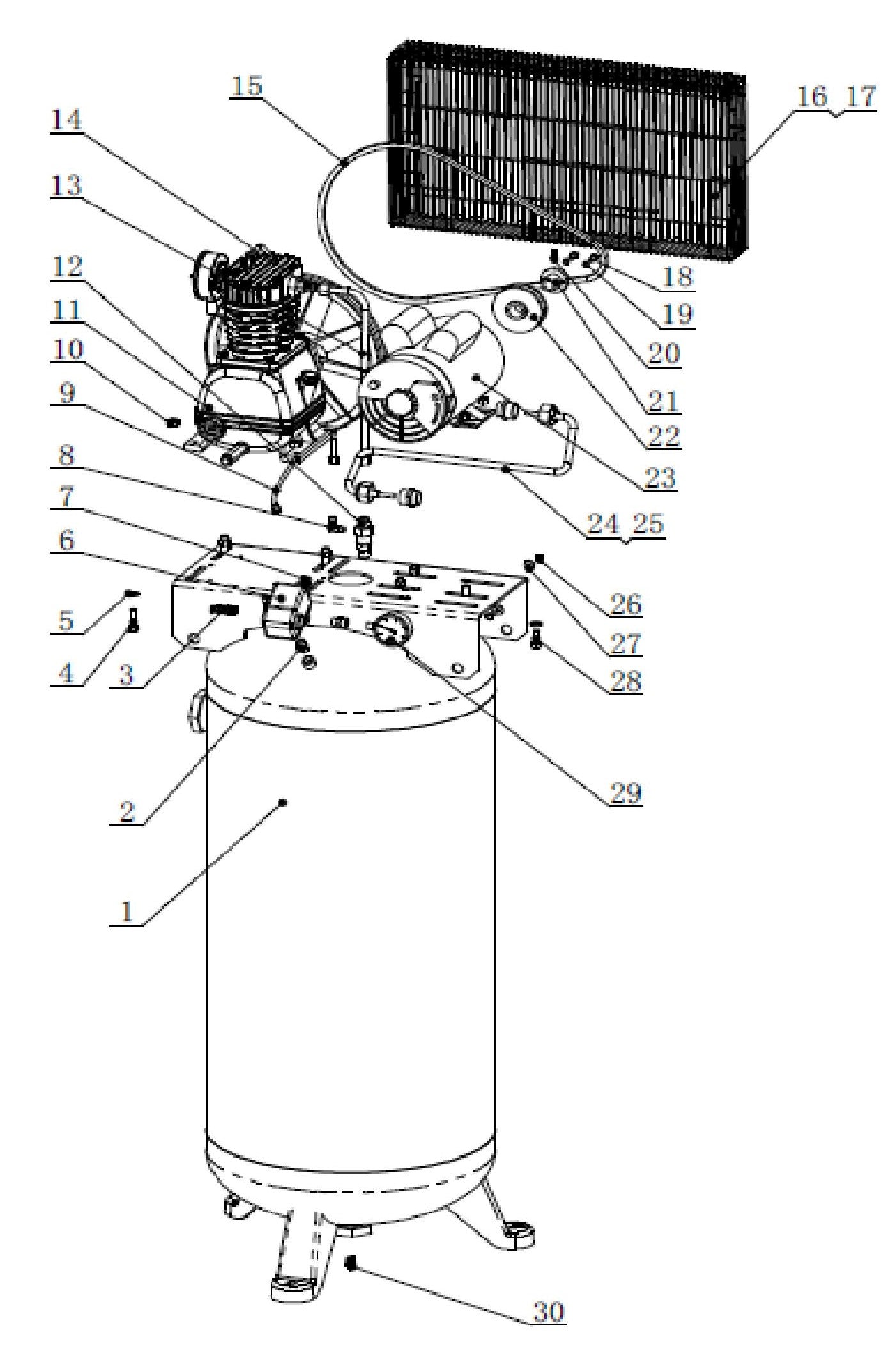 BE AC5161B SC31V60LH2 Stationary Compressor Assembly Parts by BE Power Equipment