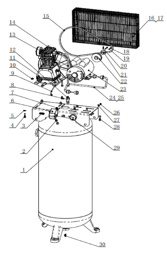 BE AC5161B SC31V60LH2 Stationary Compressor Assembly Parts by BE Power Equipment