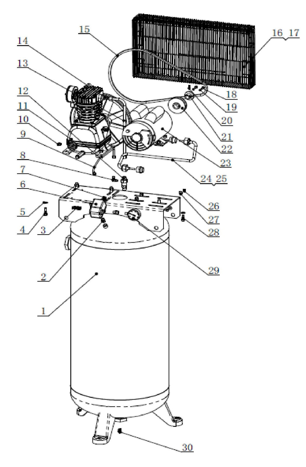 BE AC5161B SC31V60LH2 Stationary Compressor Assembly Parts by BE Power Equipment