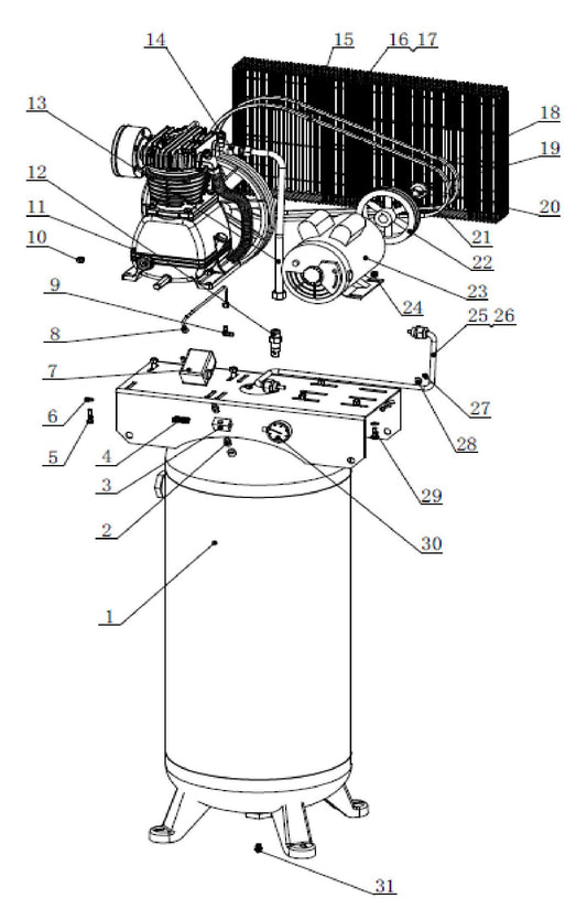 BE AC5161BP SC51V60GALLH4T Stationary Compressor Assembly Parts by BE Power Equipment