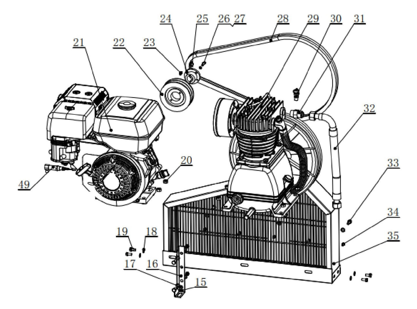 BE AC908HB2 Air Compressor Pump and Plumbing Assembly Parts by BE Power Equipment