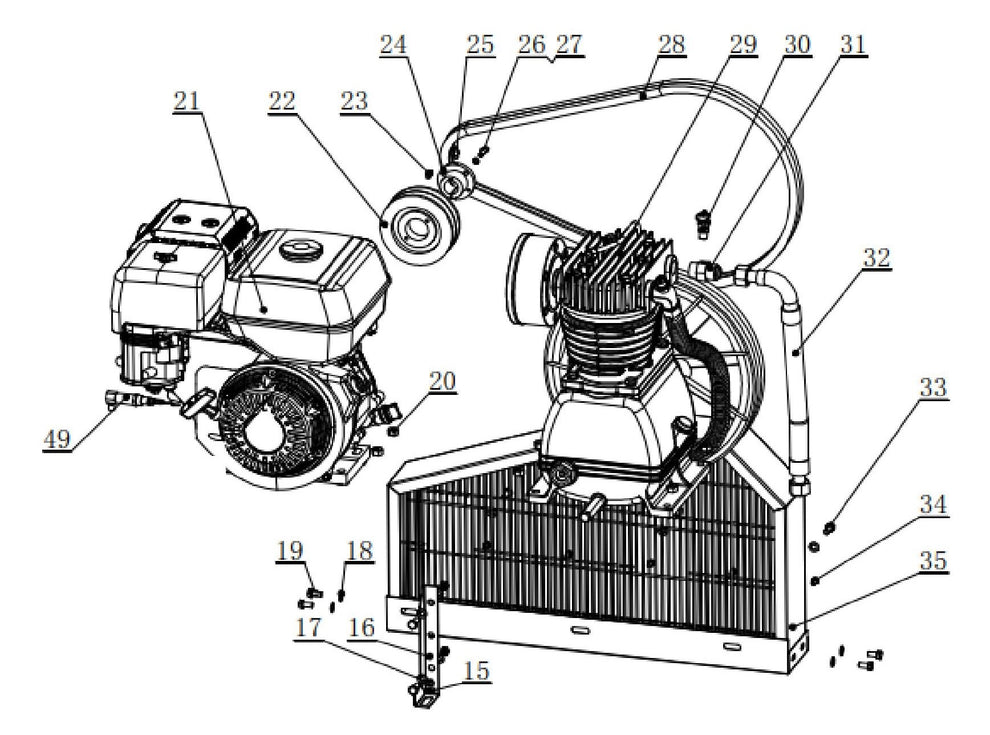 BE AC908HB2 Air Compressor Pump and Plumbing Assembly Parts by BE Power Equipment