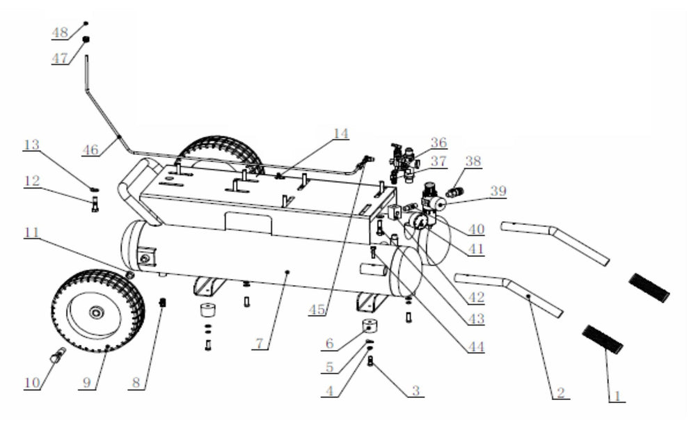 BE AC908HB2 Air Compressor Tank Assembly Parts by BE Power Equipment