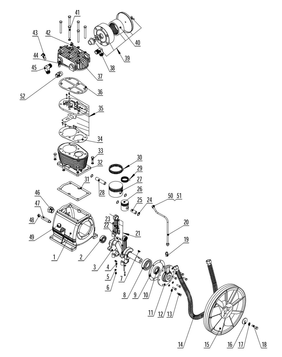 BE AC908HB2 Air Compressor Pump Assembly Parts by BE Power Equipment