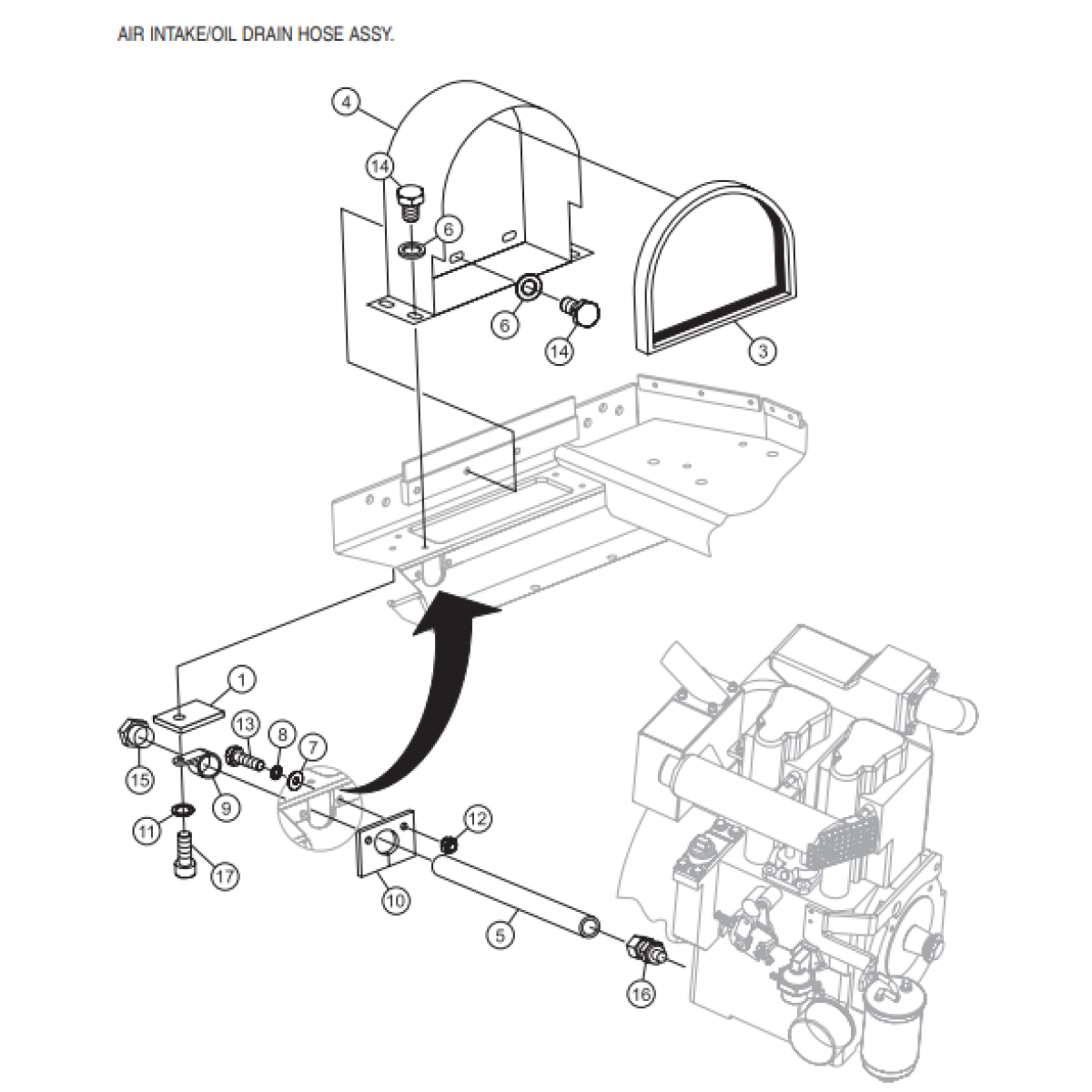 P33/24 HHM-HHMR — Air Intake/ Oil Drain Hose  Assembly Parts By Multiquip