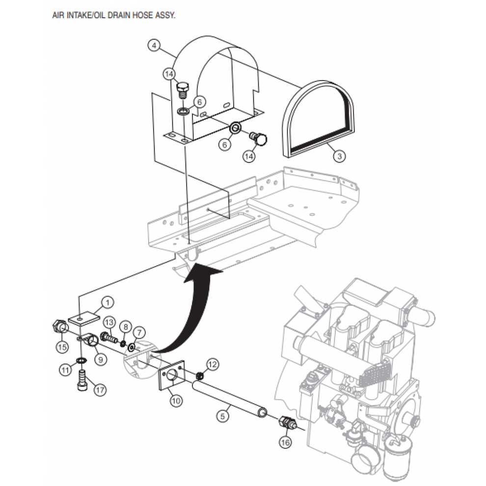 P33/24 HHM-HHMR — Air Intake/ Oil Drain Hose  Assembly Parts By Multiquip