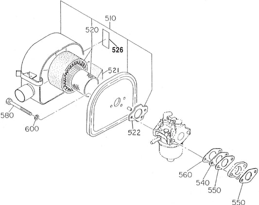 MT60HS Robin EC-08GH Engine Air Cleaner Assembly Parts