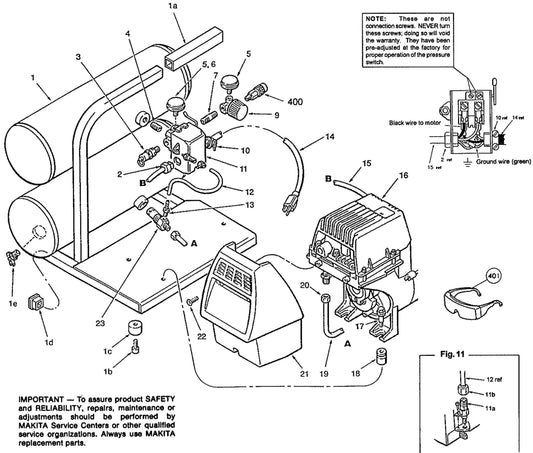 Air Compressor Assembly Parts For MAC2000 Air Compressor  By Makita