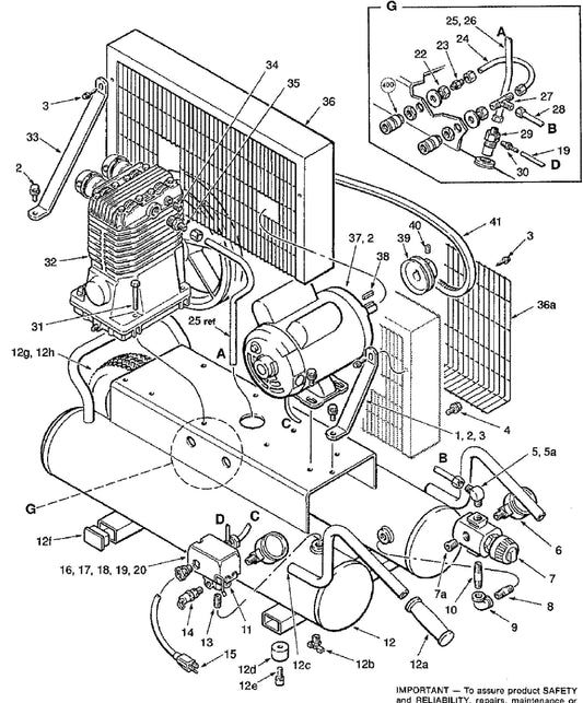 Air Compressor Assembly Parts For MAC3000 Air Compressor By Makita
