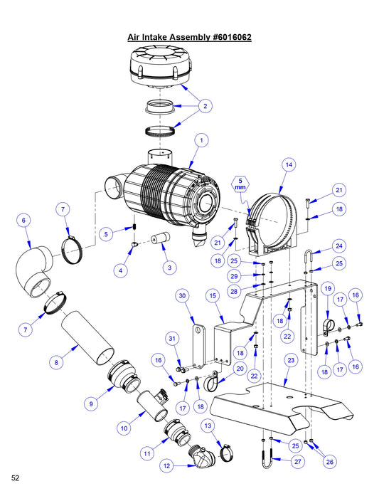 CC9074DK Air Intake Assembly Parts