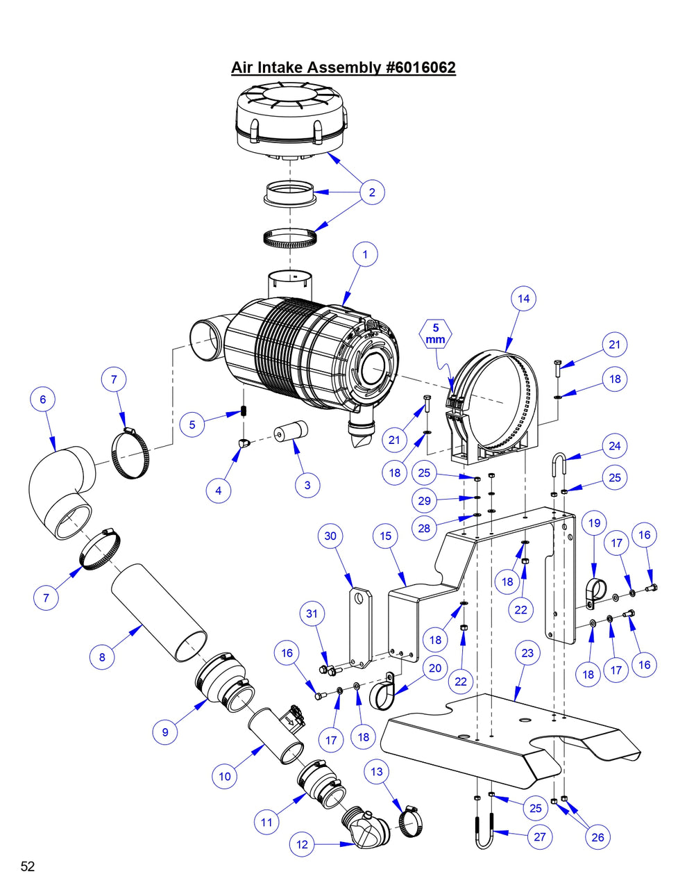 CC9074DK Air Intake Assembly Parts