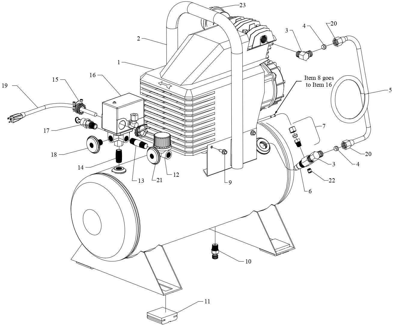 1 AM780-HC4H Electric Hand Carry Air Compressor Parts 1 By Jenny Products