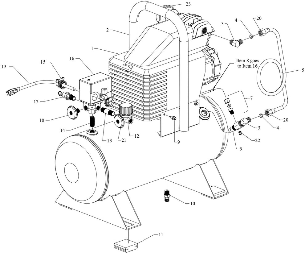 1 AM780-HC4H Electric Hand Carry Air Compressor Parts 1 By Jenny Products