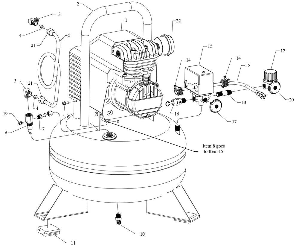 1 AM780-HC6V Electric Hand Carry Air Compressor Parts 1 By Jenny Products
