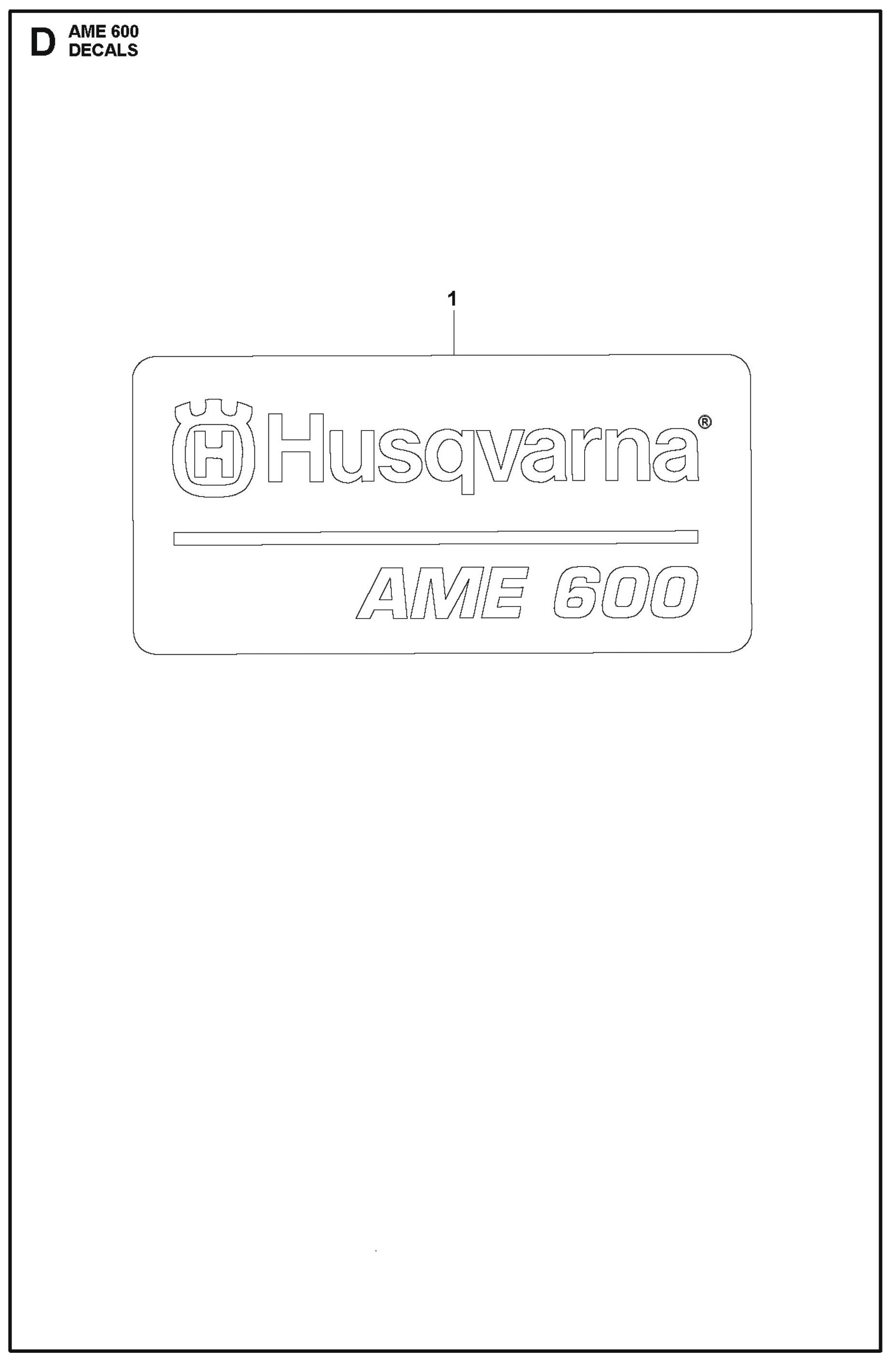 Decals Parts For AME 600 By Husqvarna