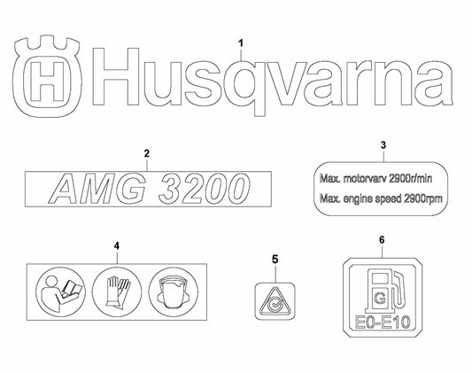 AMG 3200 Decals Assembly Parts by Husqvarna