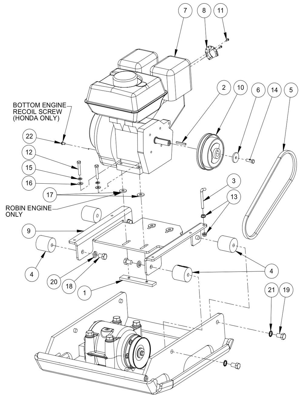 AP2000H Engine Assembly 3550 Parts By MBW