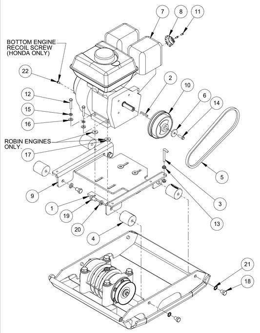 AP2000H Engine Assembly Parts By MBW