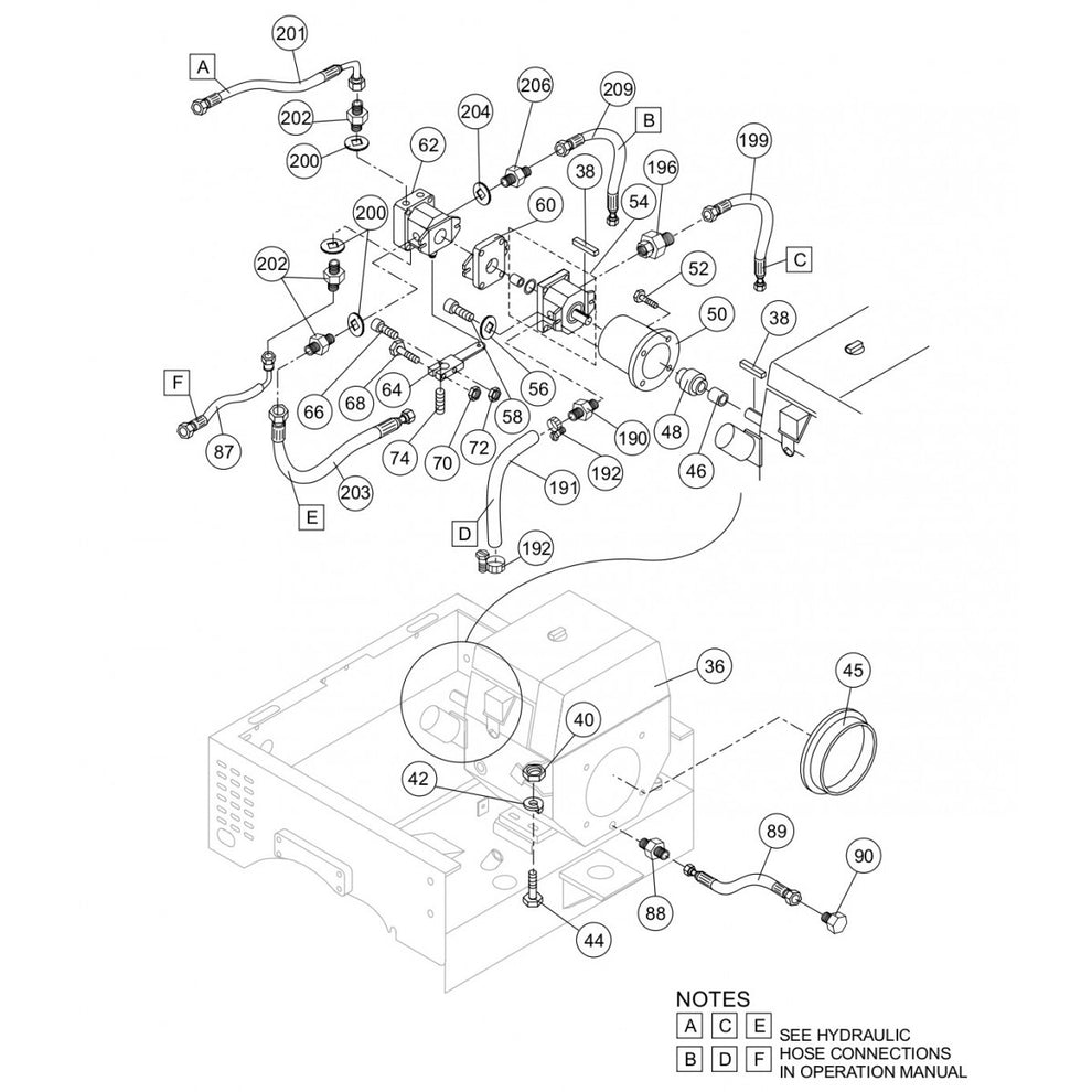 AR-13H RIDE-ON ROLLER — Hydraulic Drive pump Assy. Parts by Multiquip