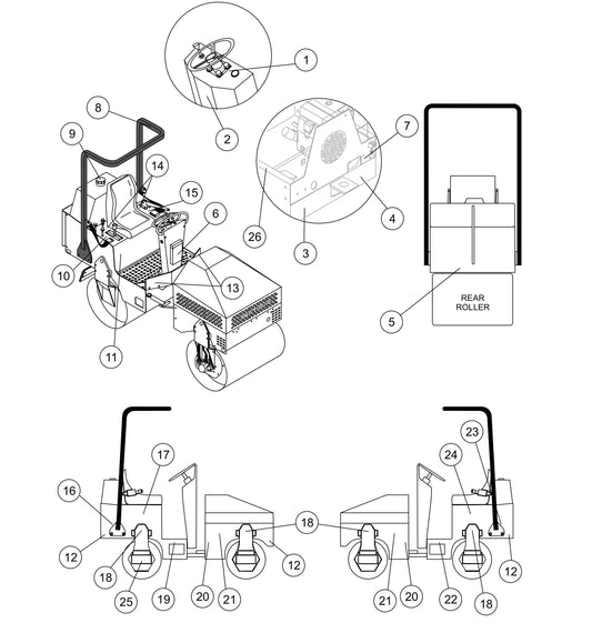 AR13D RIDE-ON ROLLER — Nameplate And Decals Assembly Parts By Multiquip