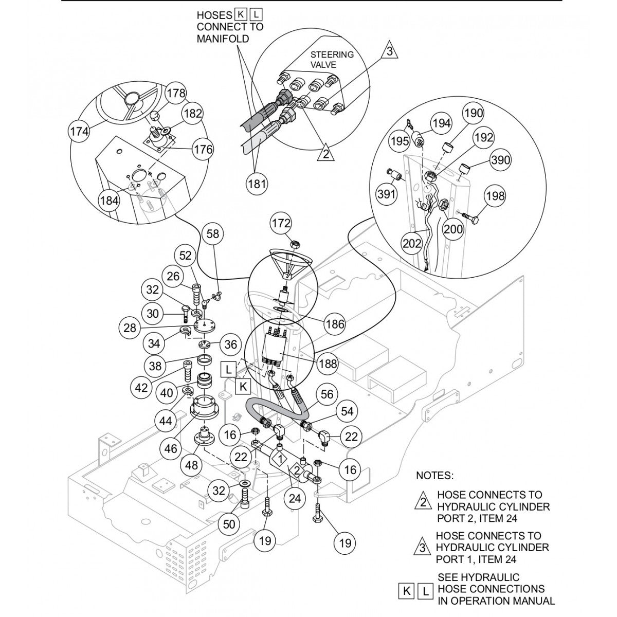 AR13D RIDE-ON ROLLER — Steering Column And Hydraulic Articulation Assy. Parts By Multiquip