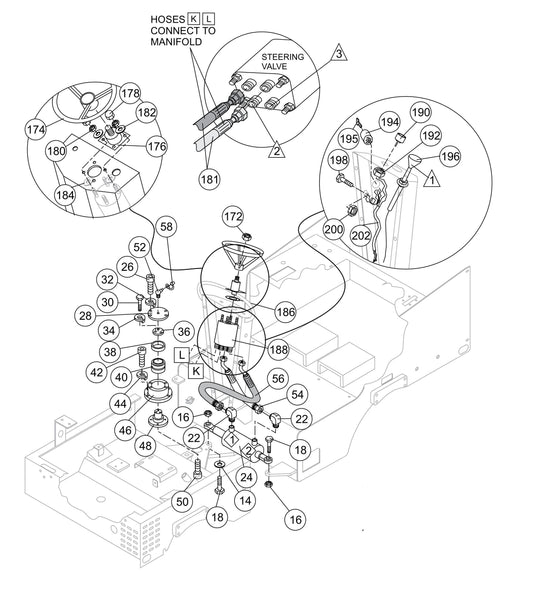 AR13H Steering Column And Hydraulic Articulation Assembly Parts By Multiquip