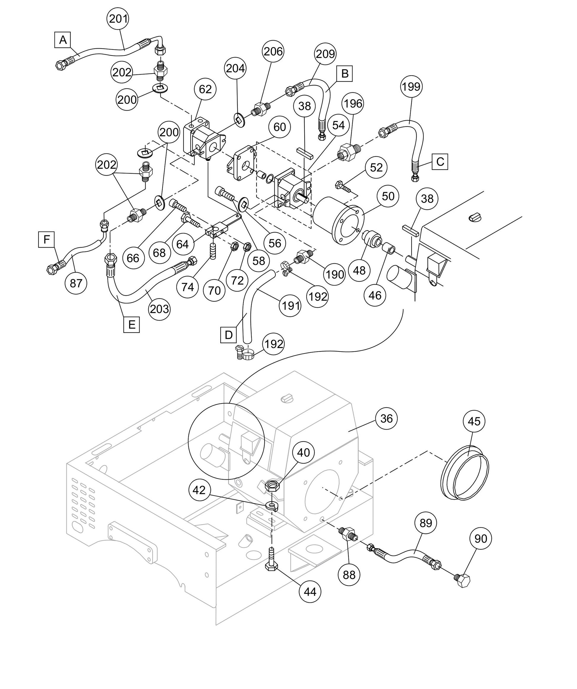 AR13H Hydraulic Drive Pump Assembly Parts By Multiquip