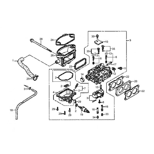 AR14H HONDA GX630RHKAF Carburetor Assy. Parts By Multiquip