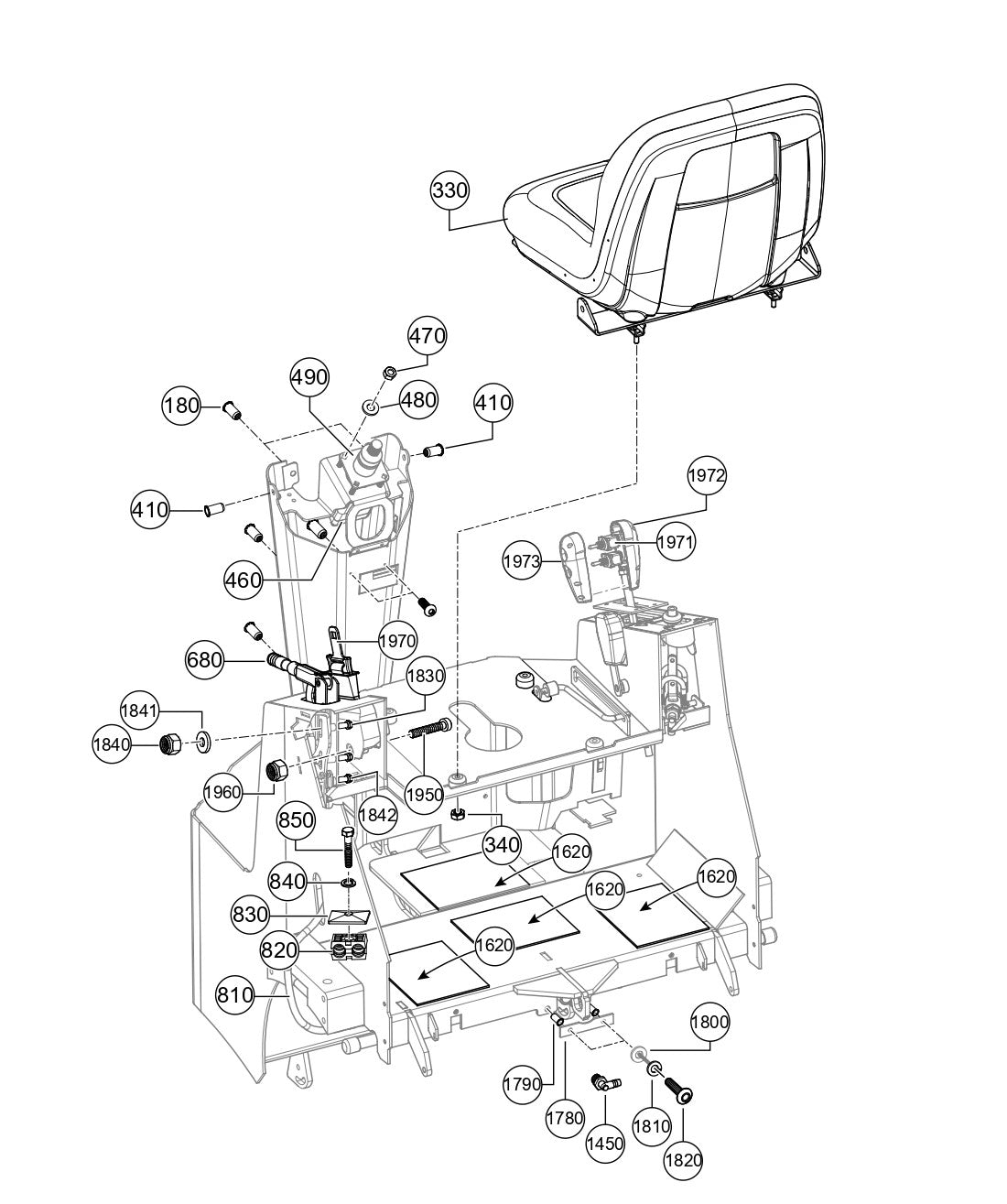 AR14H Seat Assy. Parts By Multiquip