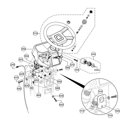 AR14H Steering Assy. Parts By Multiquip