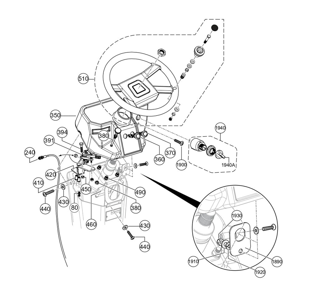 AR14H Steering Assy. Parts By Multiquip