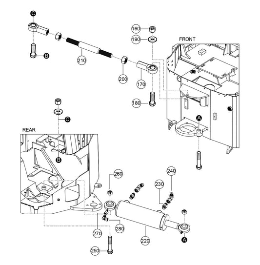 AR14H Steering Cylinder Assembly Parts By Multiquip