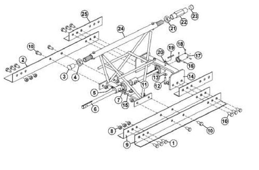 SA12 ECS &amp; ECA 2-1/2’ Section Truss Screed Assembly Parts By Allen Engineering