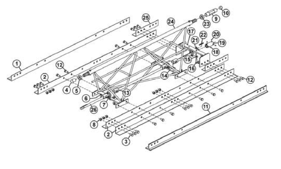 SA12 ECS &amp; ECA 5’ Section Truss Screed Assembly Parts By Allen Engineering
